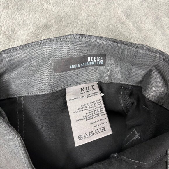 KUT From The Kloth Reese Ankle Straight Leg Pants Women’s 0 Gray Minimalist Chic - Picture 3 of 8